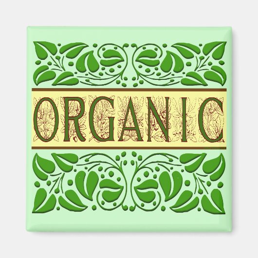 Biologische groene slogan magneet (Voorkant)