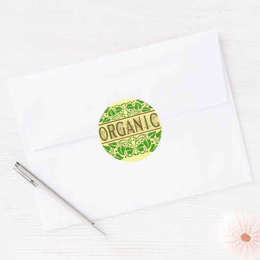 Biologische Groene Slogan Sticker (Envelop)
