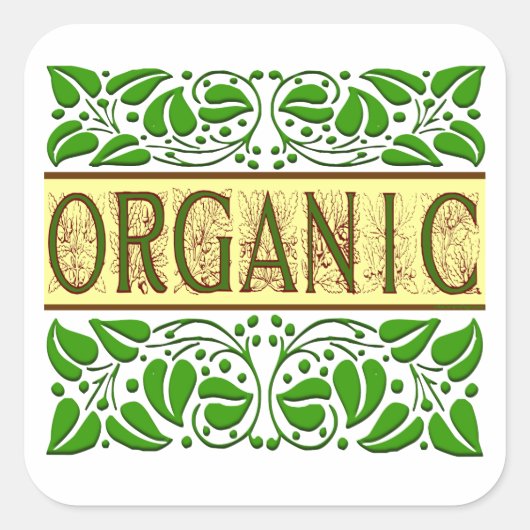 Biologische Groene Slogan Sticker (Voorkant)