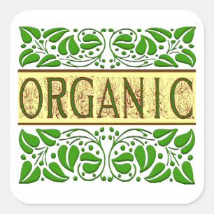 Biologische Groene Slogan Sticker