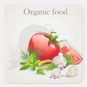 Biologische groenten vierkante sticker (Voorkant)