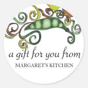 Biologische Hippie Erwten Vegan Vegetarische Gift  Ronde Sticker