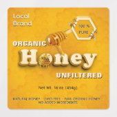 Biologische Honing Business Merk en Voedingsfeiten Labels (Design 1)
