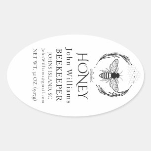 Biologische honingbijkoningin ovale sticker