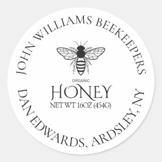 Biologische honingbijkoningin  ronde sticker