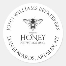 Biologische honingbijkoningin  ronde sticker