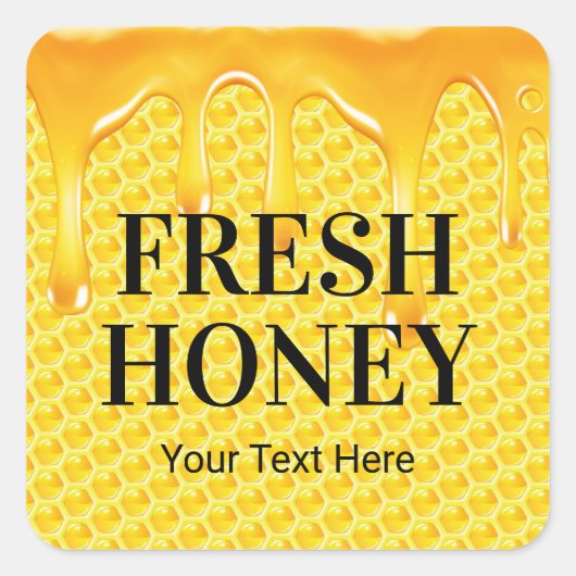 Biologische honingraat bijenstal imker vierkante sticker (Voorkant)