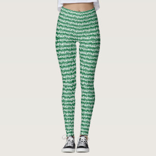Biologische horizontale strepen - bosgroen leggings