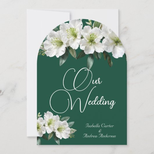 Biologische Huwelijk Azaleas Witte Bos Groene Bloe Kaart (Voorkant)