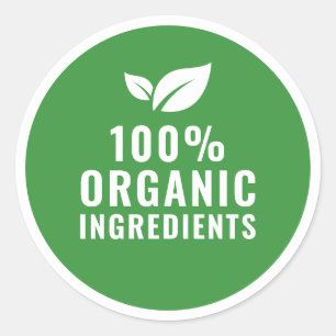 Biologische Ingrediënten Minimalistische Groene Bl Ronde Sticker