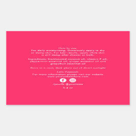 Biologische ingrediënten voor schoonheidsproducten rechthoekige sticker