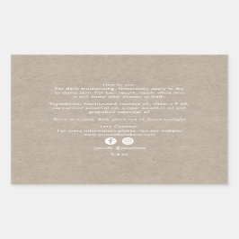 Biologische ingrediënten voor schoonheidsproducten rechthoekige sticker