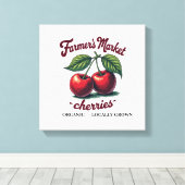 Biologische kersen T-shirt – lokaal geteeld & zoet Canvas Afdruk (Insitu (Houten vloer))