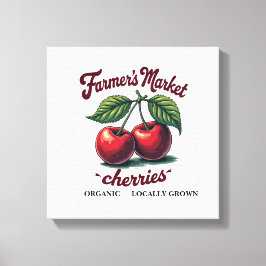 Biologische kersen T-shirt – lokaal geteeld & zoet Canvas Afdruk