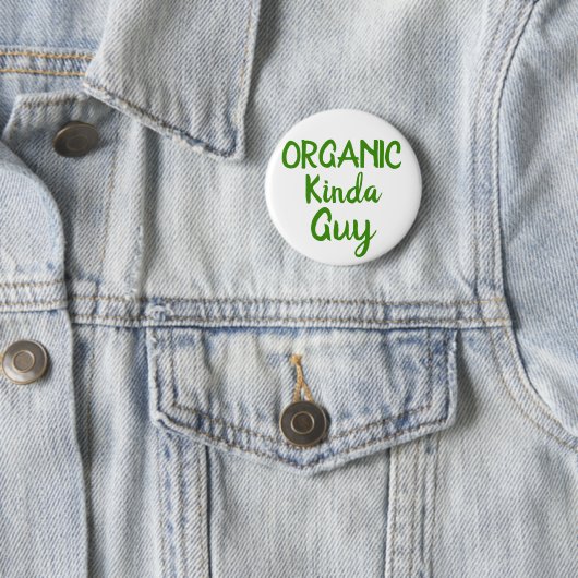 Biologische Kinda Guy Groene Witte Ronde Knop Spel Button 5,7 Cm (In situ)
