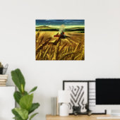 Biologische landbouwbedrijf, tarwe landbouw poster (Thuiskantoor)