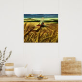Biologische landbouwbedrijf, tarwe landbouw poster (Keuken)