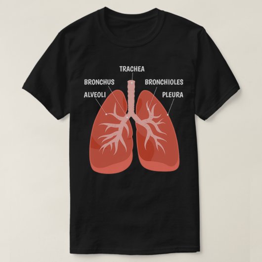 Biologische leraar anatomische grafiek ademhalings t-shirt (Design voorkant)
