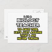 Biologische leraar...veronderstel dat ik nooit ver briefkaart (Voorkant / Achterkant)