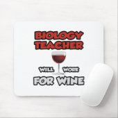 Biologische leraar ... Werkt voor wijn Muismat (Met muis)