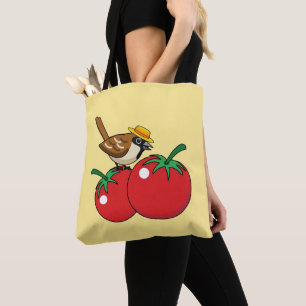 Biologische Liefhebber Mus eet rode tomaat Tote Bag