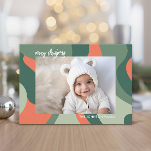 Biologische lijn Abstracte kunst - 1 foto Jade Cor Feestdagenkaart