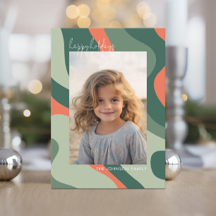 Biologische lijn Abstracte kunst - 1 foto Jade Cor Feestdagenkaart