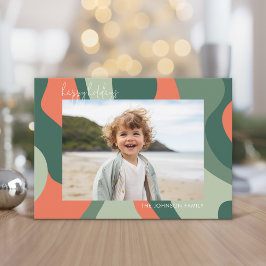 Biologische lijn Abstracte kunst - 1 foto Jade Cor Feestdagenkaart