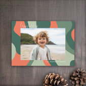 Biologische lijn Abstracte kunst - 1 foto Jade Cor Feestdagenkaart