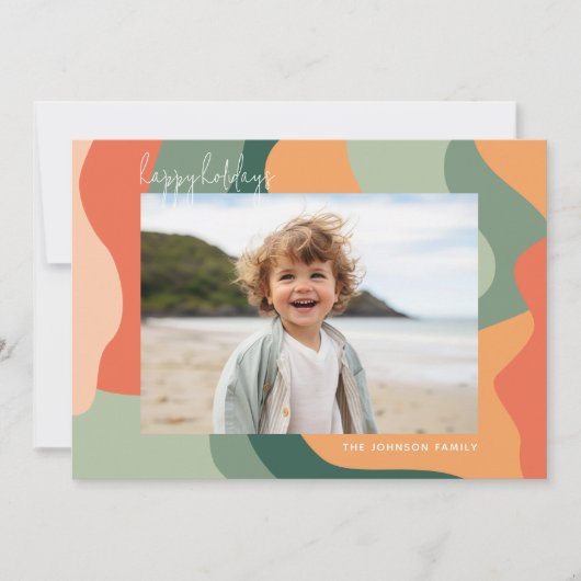 Biologische lijn Abstracte kunst - 1 foto Jade Tan Feestdagenkaart (Voorkant)