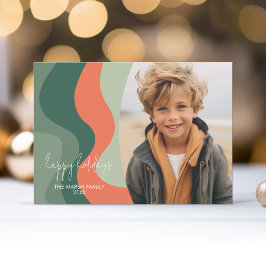 Biologische lijn Abstracte kunst - 1 foto Jade Tan Feestdagenkaart