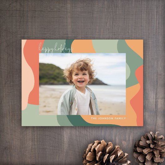 Biologische lijn Abstracte kunst - 1 foto Jade Tan Feestdagenkaart