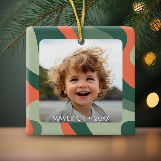 Biologische lijn Abstracte kunst - 1 foto Jade Tan Keramisch Ornament