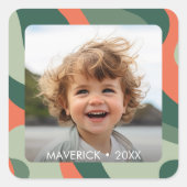 Biologische lijn Abstracte kunst - 1 foto Jade Tan Vierkante Sticker (Voorkant)