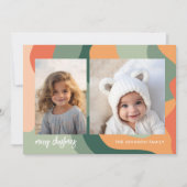 Biologische lijn Abstracte kunst - 2 foto Jade Cor Feestdagenkaart (Voorkant)