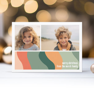 Biologische lijn Abstracte kunst - 2 foto Jade Tan Feestdagenkaart