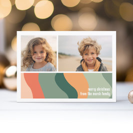 Biologische lijn Abstracte kunst - 2 foto Jade Tan Feestdagenkaart