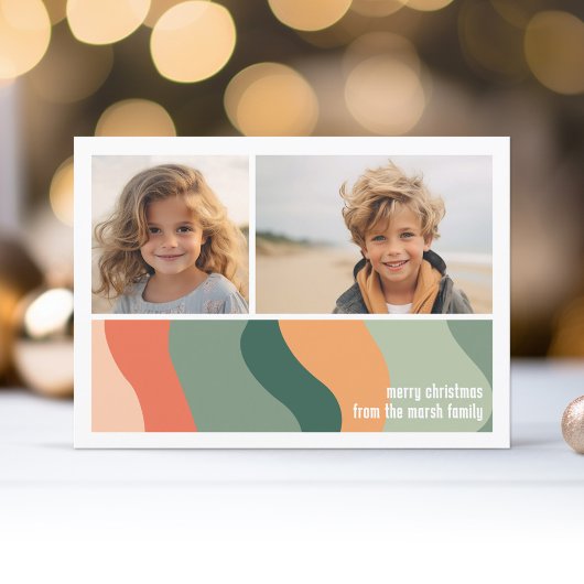 Biologische lijn Abstracte kunst - 2 foto Jade Tan Feestdagenkaart