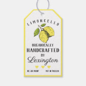 Biologische Limoncello Likeurfles Hang Label | Cadeaulabel (Voorkant)