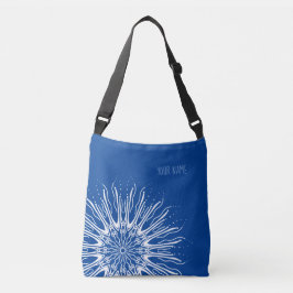 Biologische mandala op blauw crossbody tas