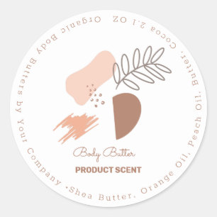 Biologische Motief Body Butter Badzeep Merkidentit Ronde Sticker