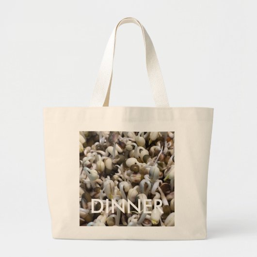 Biologische Mung Sprouts – een voedingsstof verpak Grote Tote Bag (Voorkant)