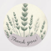 Biologische pastel Bedankt Sticker – Soft Botanica (Design 1)
