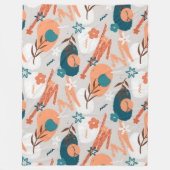 Biologische platte bloem fleece deken (Voorkant)