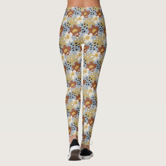 Biologische platte bloem leggings (Achterkant)