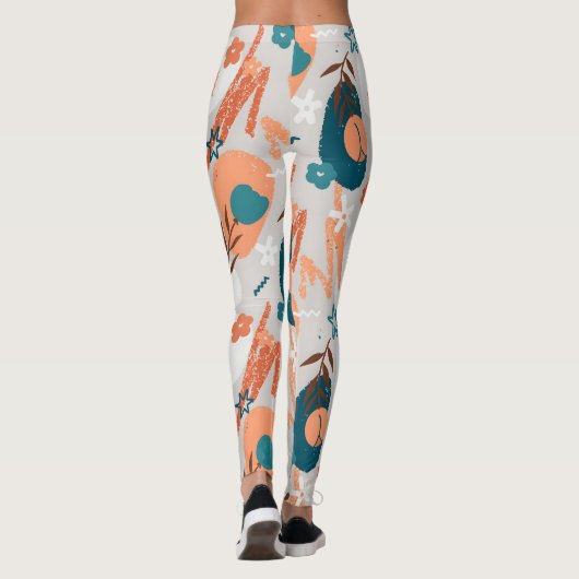 Biologische platte bloem leggings (Achterkant)