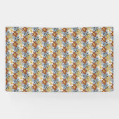 Biologische platte bloem spandoek (Horizontaal)