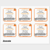 Biologische pompoen dip specerijen vierkante sticker (Vel)