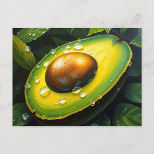 Biologische Raingrown Avocado met dauwdruppels Briefkaart