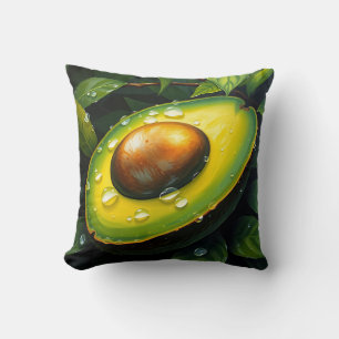 Biologische Raingrown Avocado met dauwdruppels Kussen